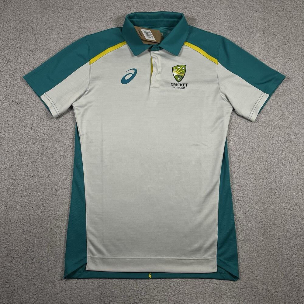 Asics Cricket Australia Shirt Mens S Training Polo Performance Authentic Jersey
